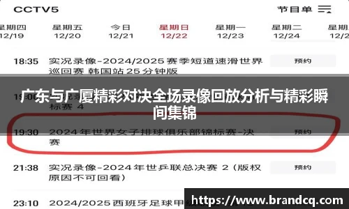 广东与广厦精彩对决全场录像回放分析与精彩瞬间集锦